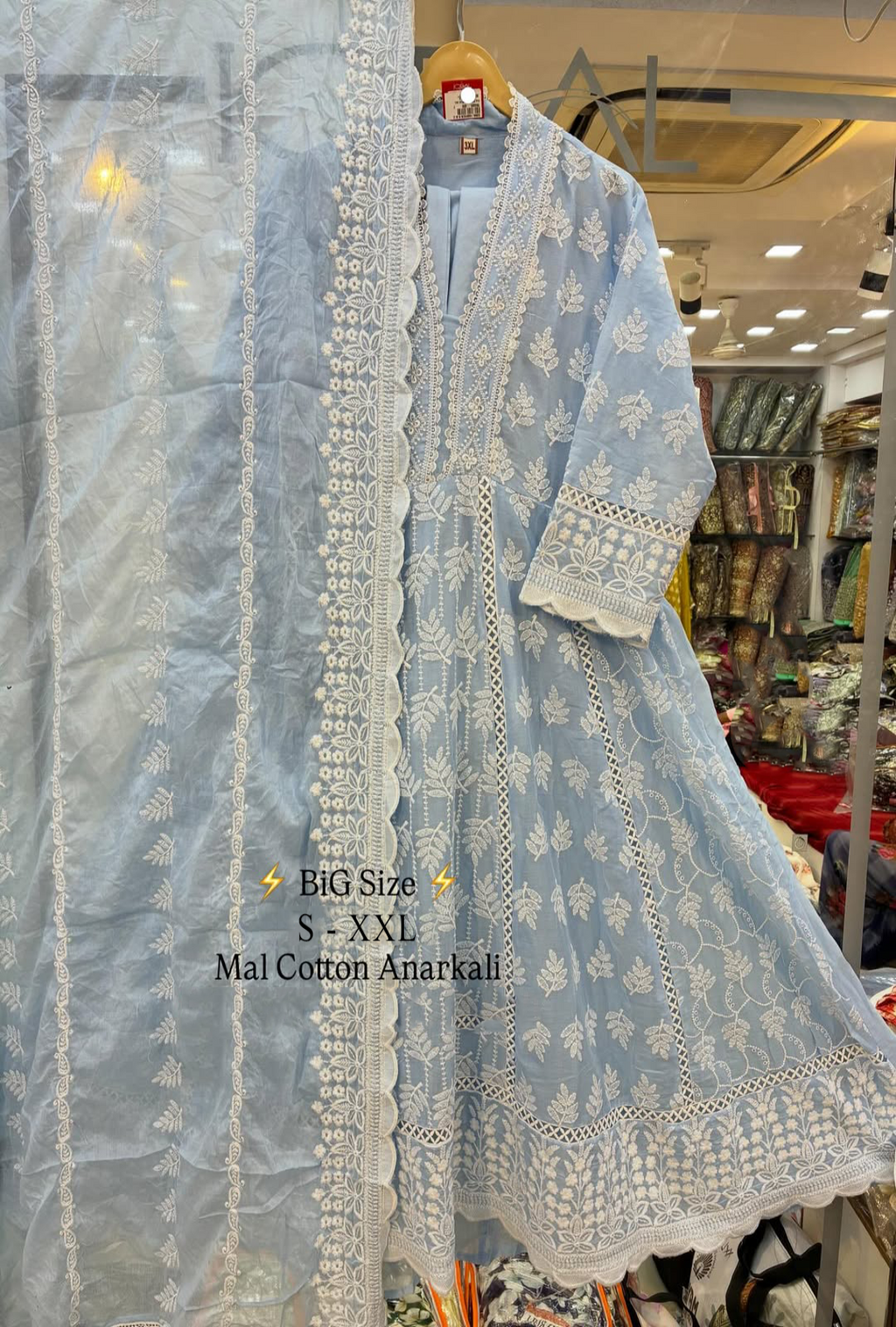 SAFA Beautiful 3PCS Mull Cotton Anarkali