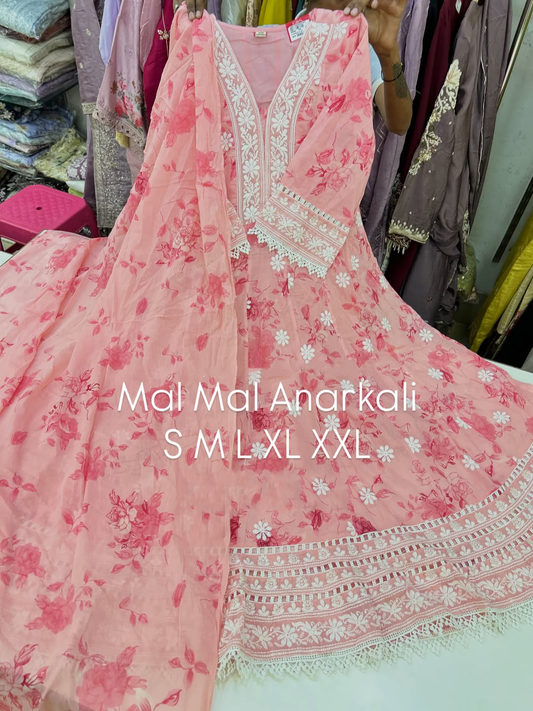 SAFA Beautiful 3PCS Mull Cotton Anarkali