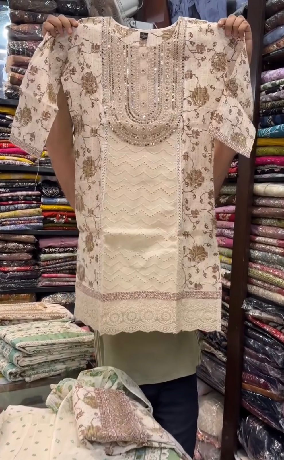 Elegant Embroidered Cotton 3PC Suit