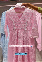 Premium Chikankari Cotton Anarkali 3PC Suit