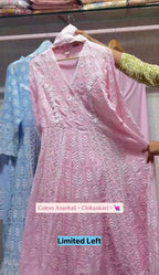 Premium Chikankari Cotton Anarkali 3PC Suit
