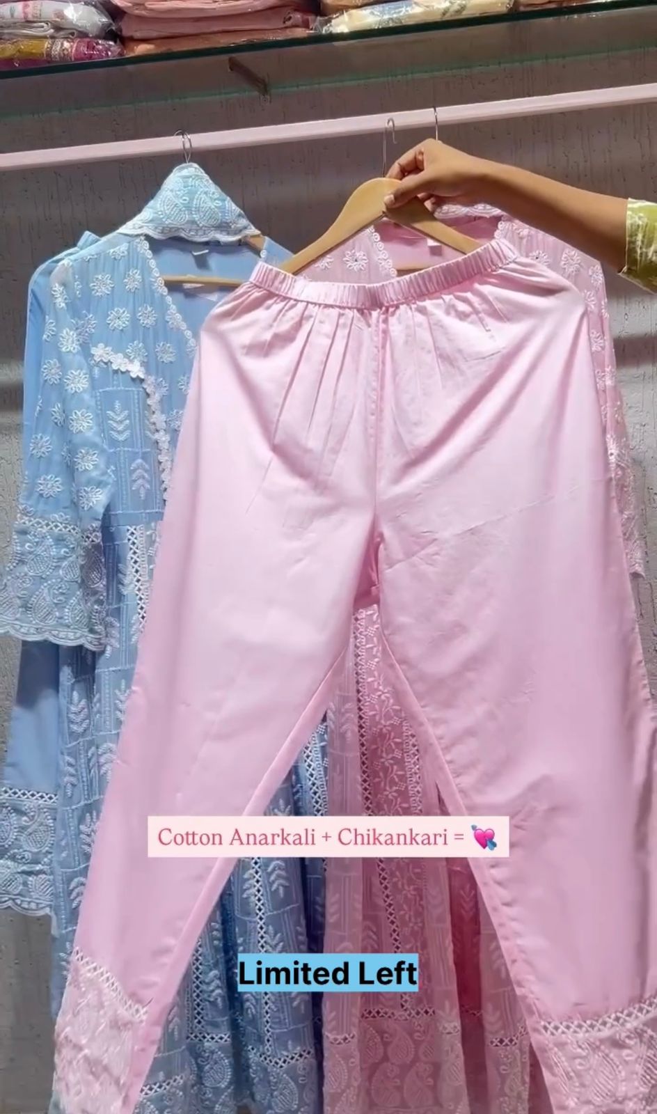 Premium Chikankari Cotton Anarkali 3PC Suit