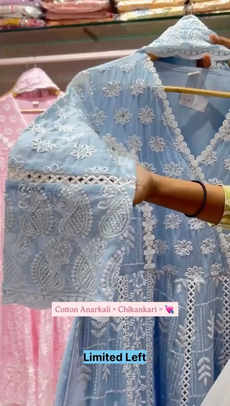 Premium Chikankari Cotton Anarkali 3PC Suit