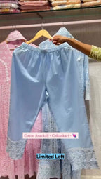 Premium Chikankari Cotton Anarkali 3PC Suit