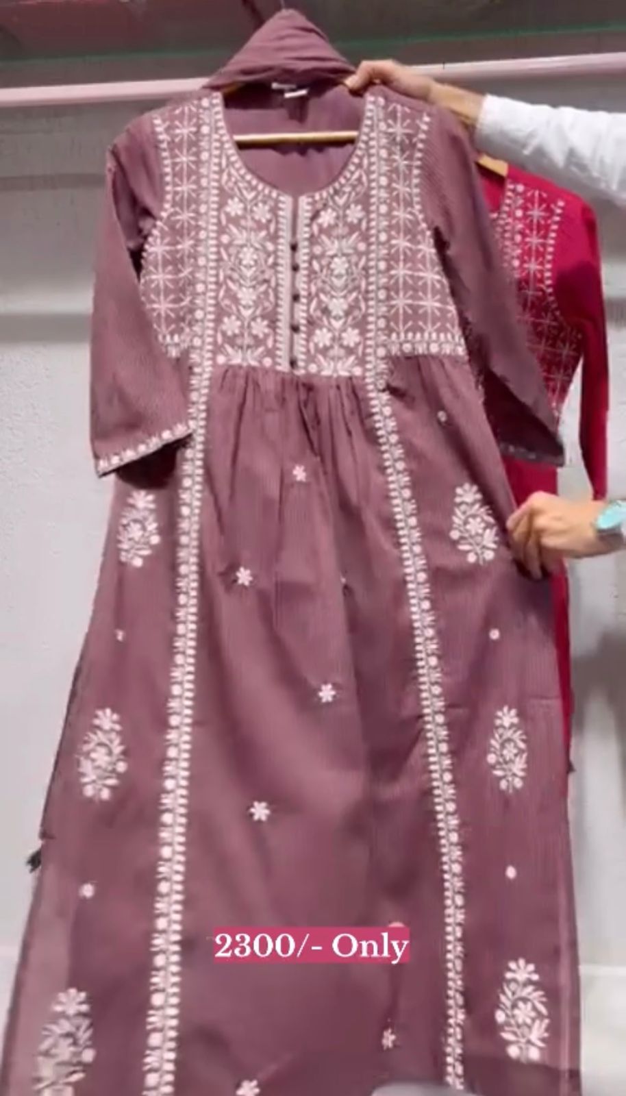 Premium Cotton Embroidered Frock Set 2PCS