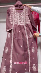 Premium Cotton Embroidered Frock Set 2PCS