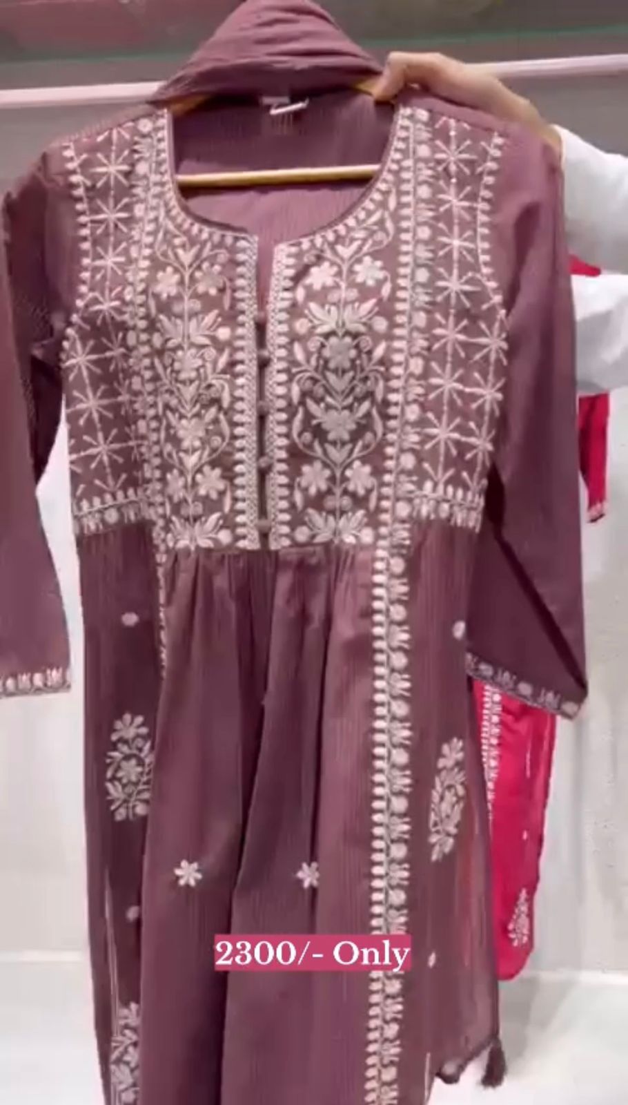 Premium Cotton Embroidered Frock Set 2PCS