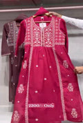 Premium Cotton Embroidered Frock Set 2PCS