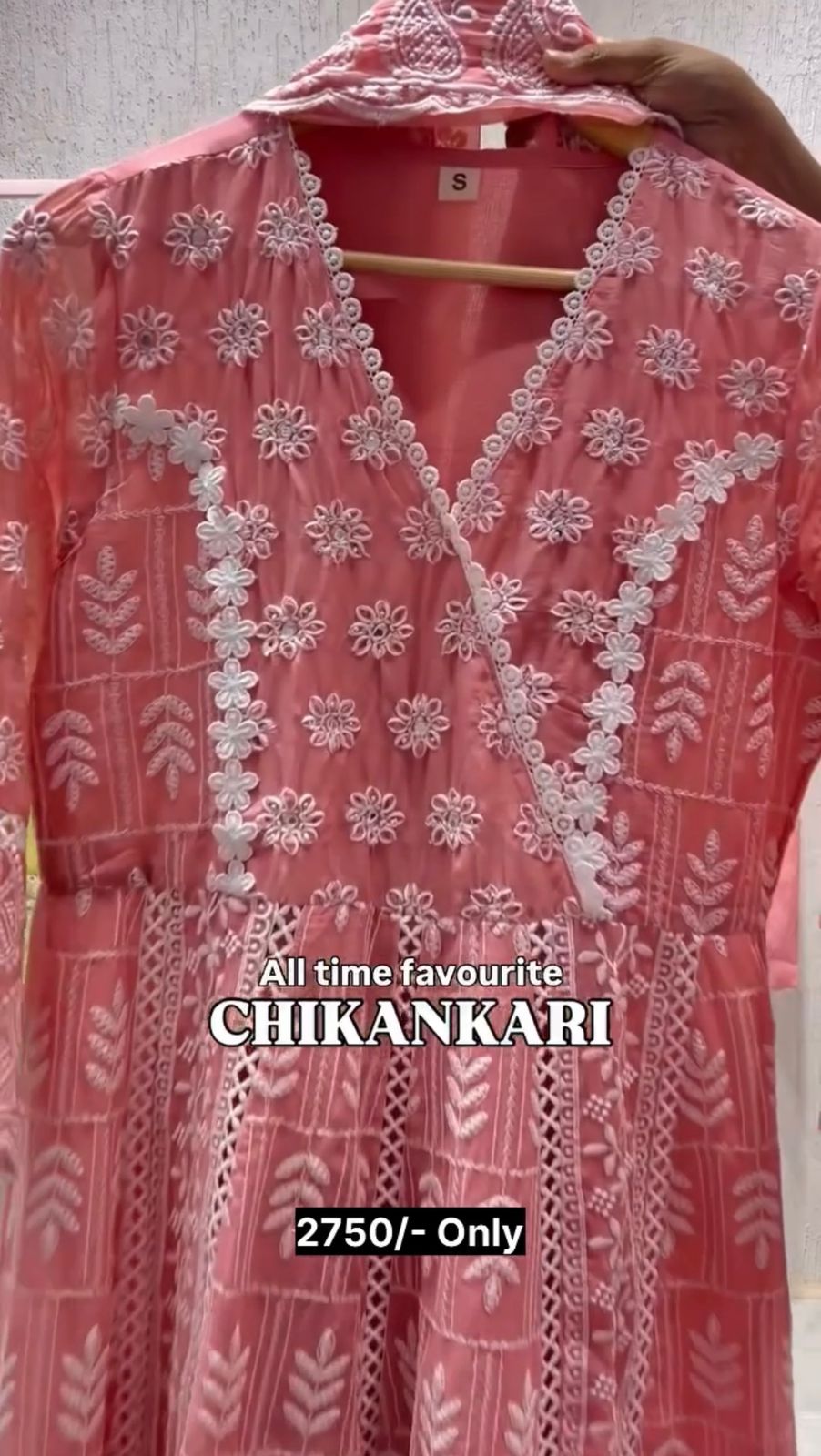 New Chikankari Cotton Anarkali 3PC Suit
