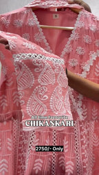New Chikankari Cotton Anarkali 3PC Suit