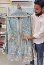 Luxury Embroidered Organza 3-Piece Suit