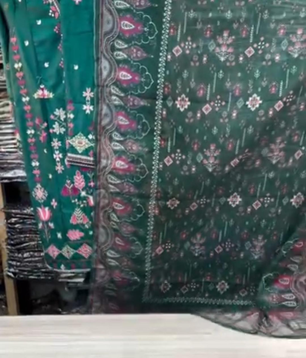 Summer Collection 3 Piece Embroidered Suit for Women