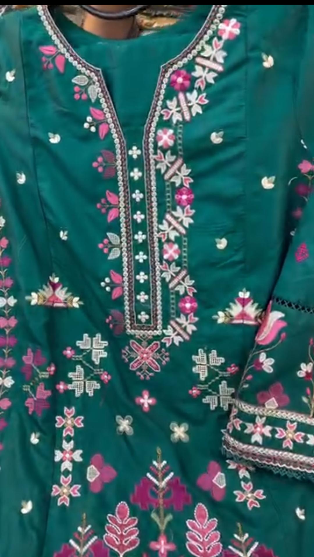 Summer Collection 3 Piece Embroidered Suit for Women