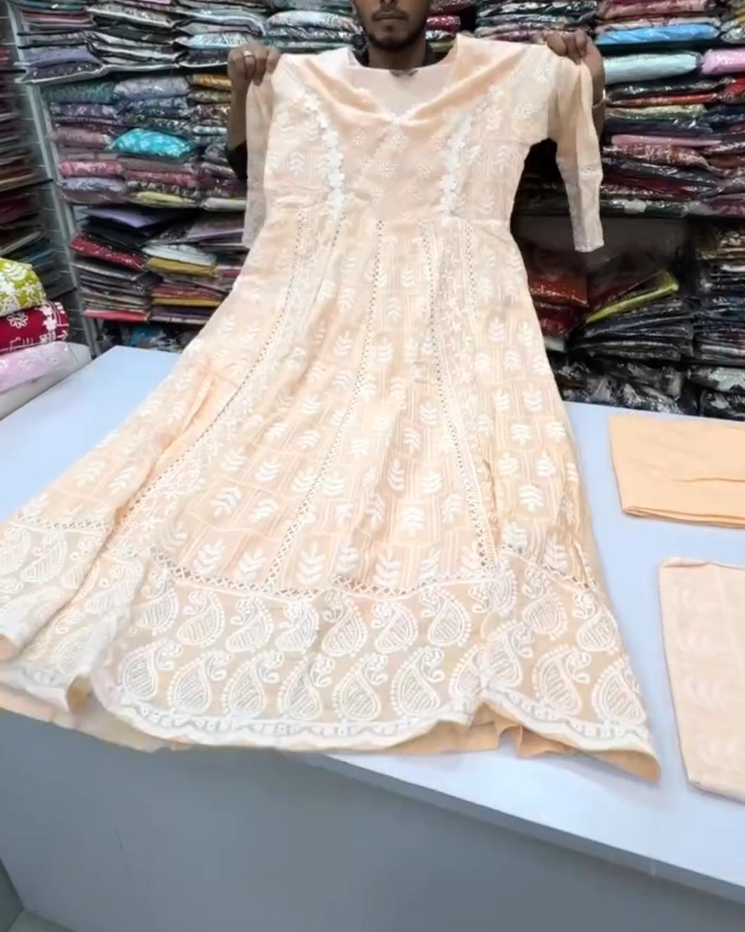 3PCS Chikankari Style Suit Set Summer Collection