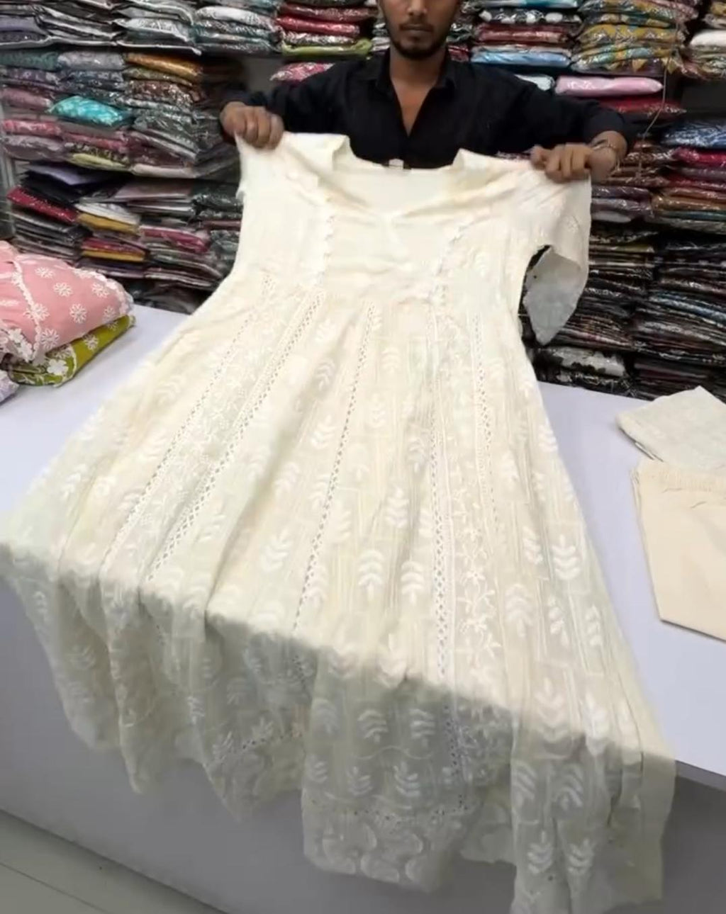 3PCS Chikankari Style Suit Set Summer Collection