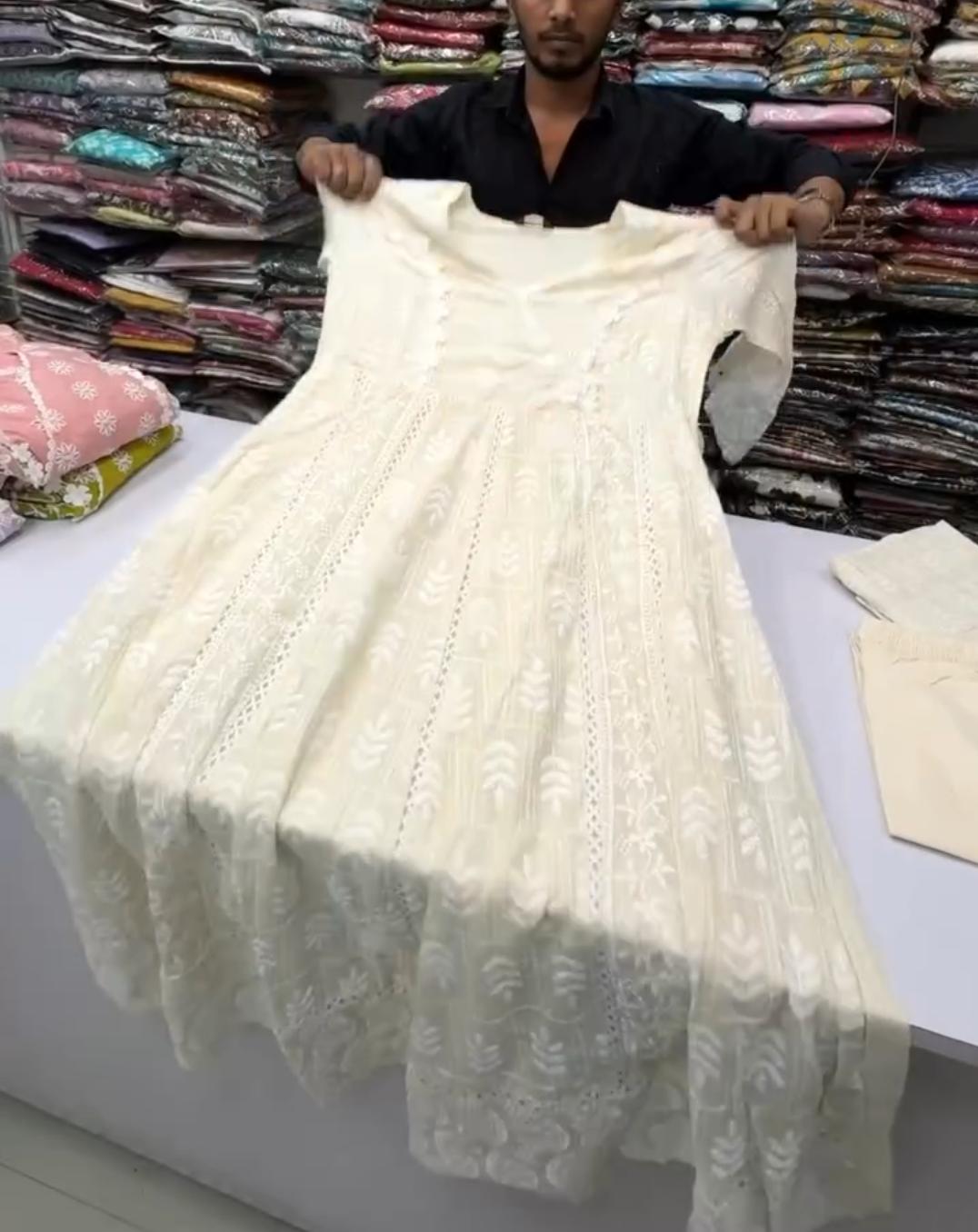 3PCS Chikankari Style Suit Set Summer Collection