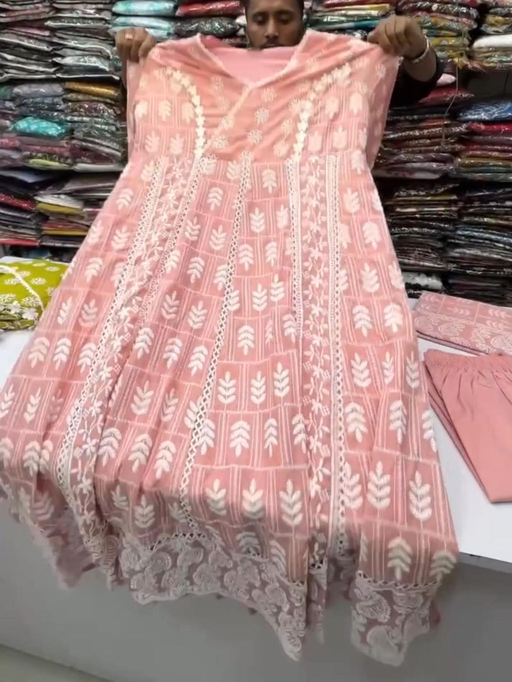 3PCS Chikankari Style Suit Set Summer Collection