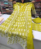 3PCS Chikankari Style Suit Set Summer Collection