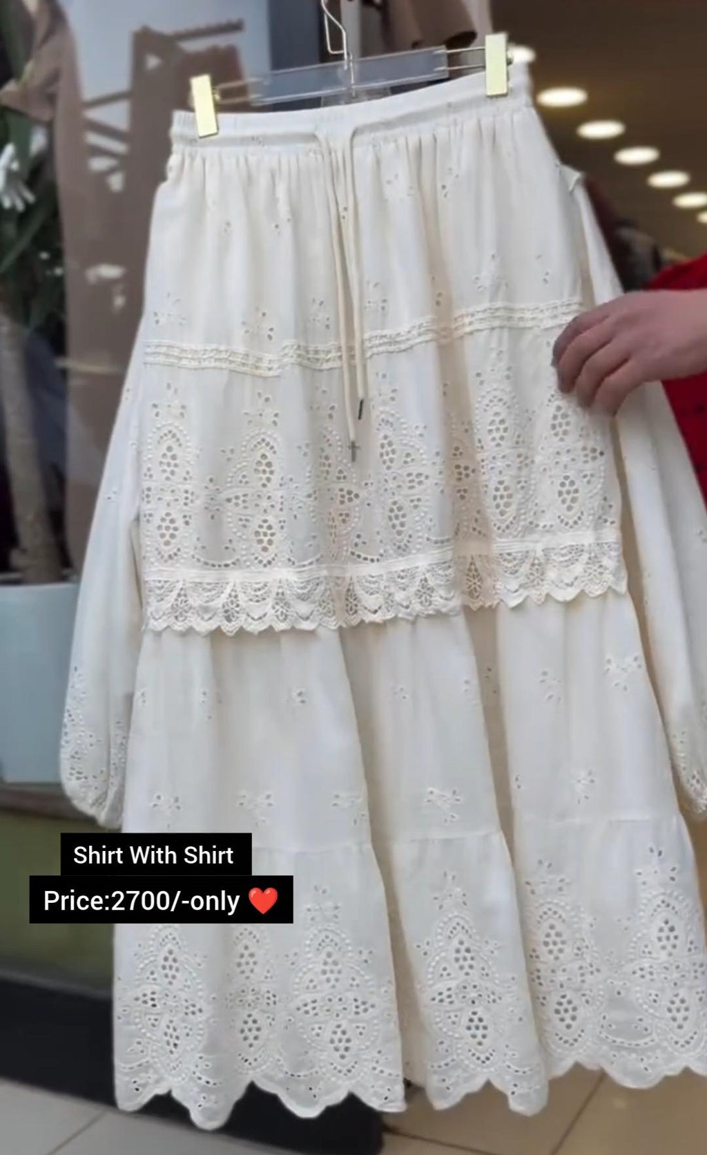 Elegant Embroidered Shirt with Matching Skirt Set