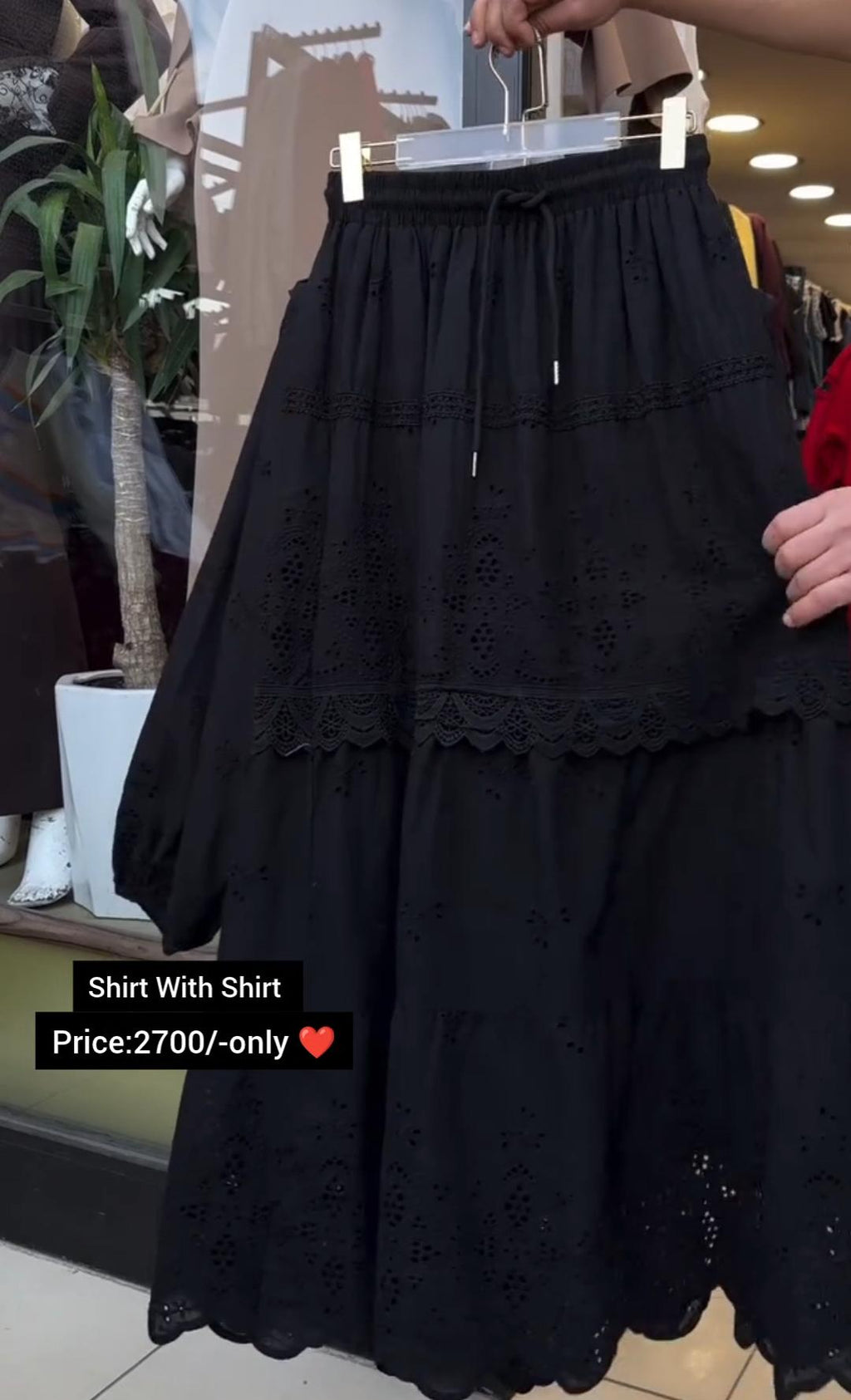 Elegant Embroidered Shirt with Matching Skirt Set