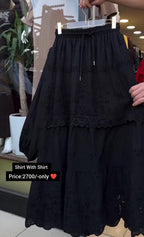 Elegant Embroidered Shirt with Matching Skirt Set