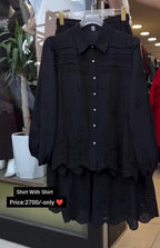 Elegant Embroidered Shirt with Matching Skirt Set