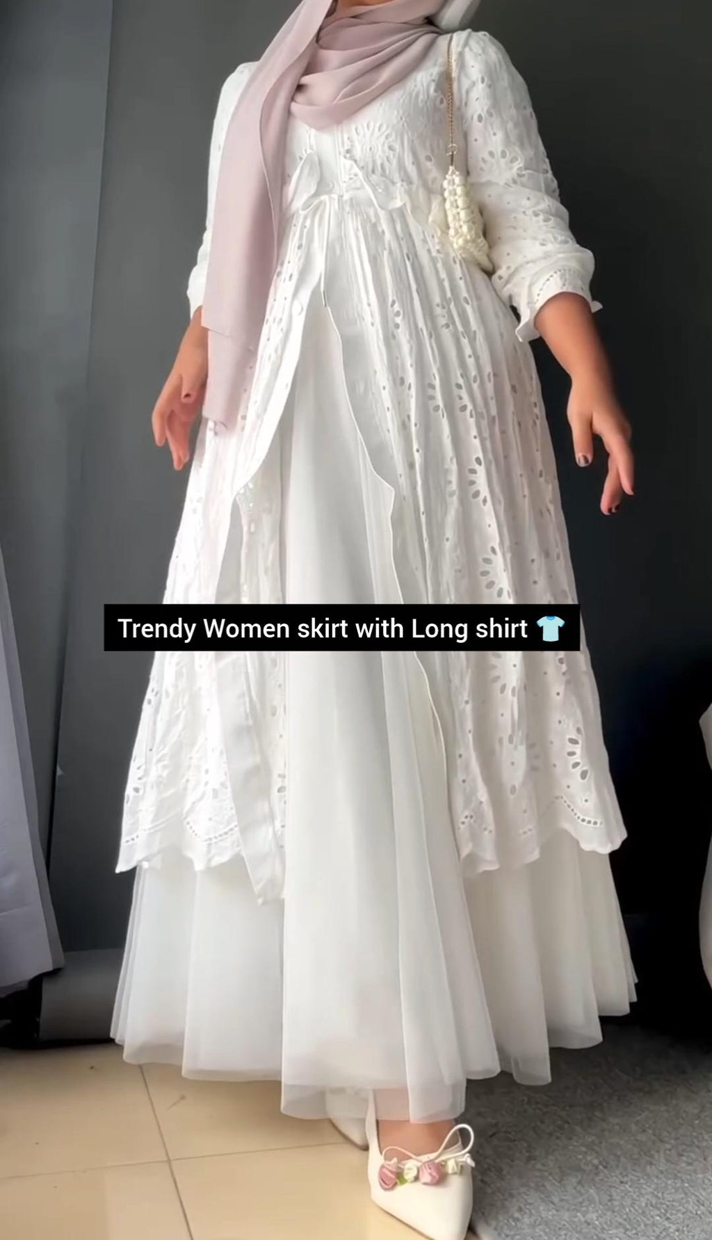 Trendy Women Skirt with Long Shirt