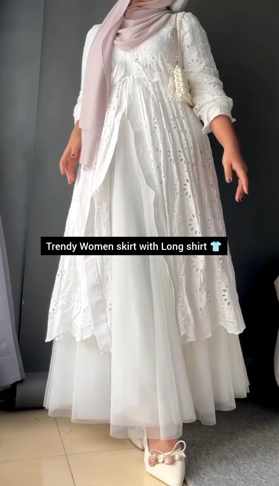 Trendy Women Skirt with Long Shirt