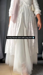 Trendy Women Skirt with Long Shirt