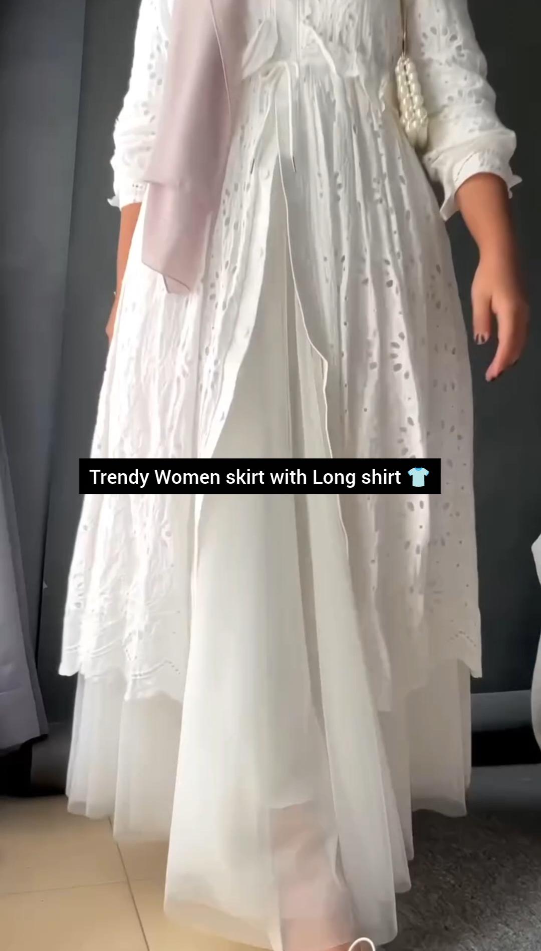 Trendy Women Skirt with Long Shirt