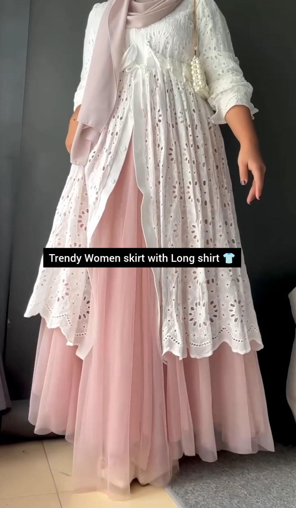 Trendy Women Skirt with Long Shirt