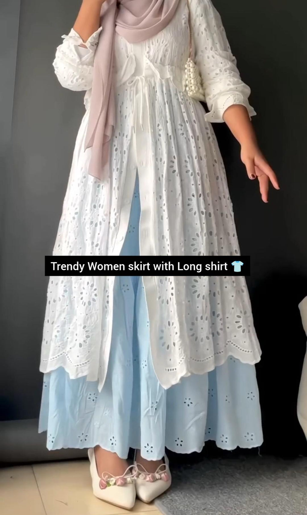 Trendy Women Skirt with Long Shirt