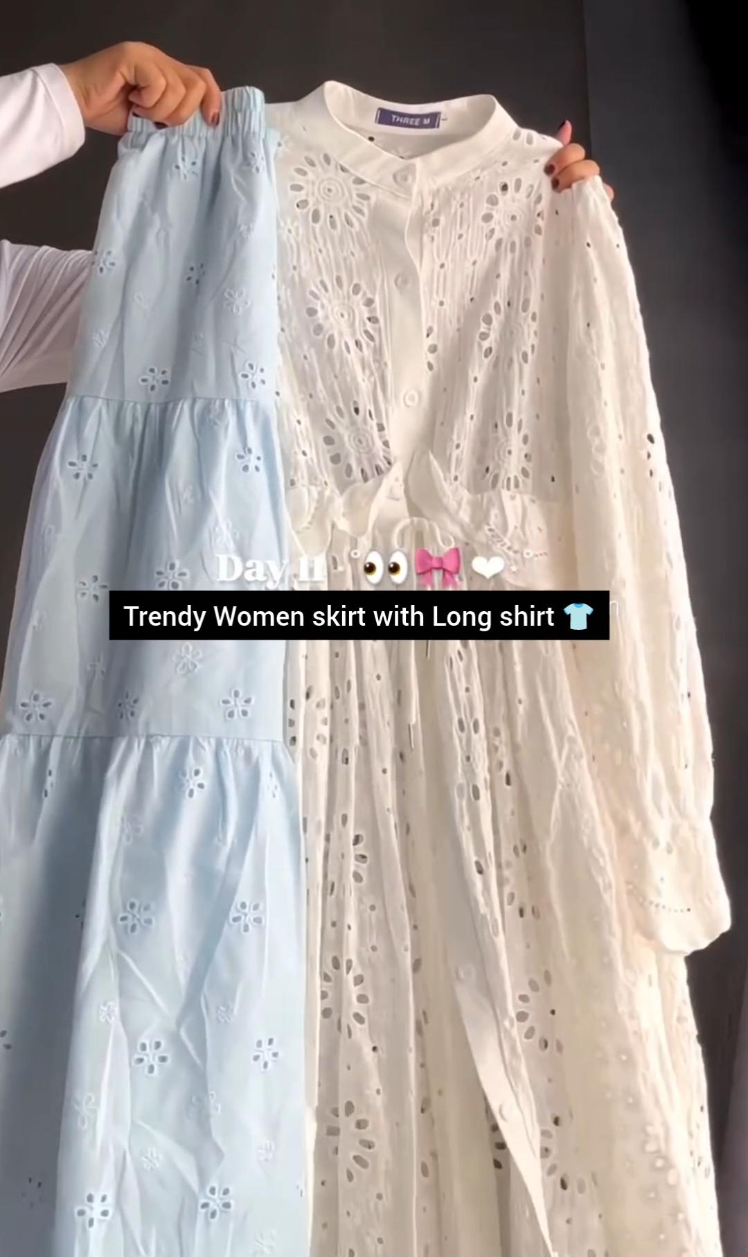 Trendy Women Skirt with Long Shirt