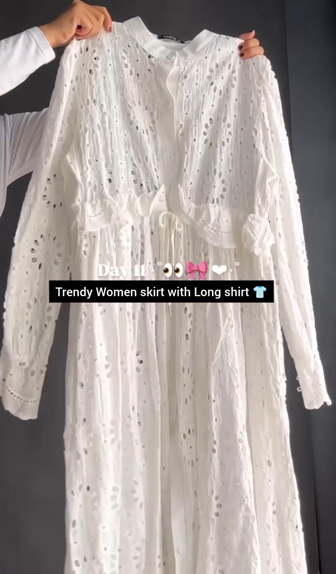 Trendy Women Skirt with Long Shirt