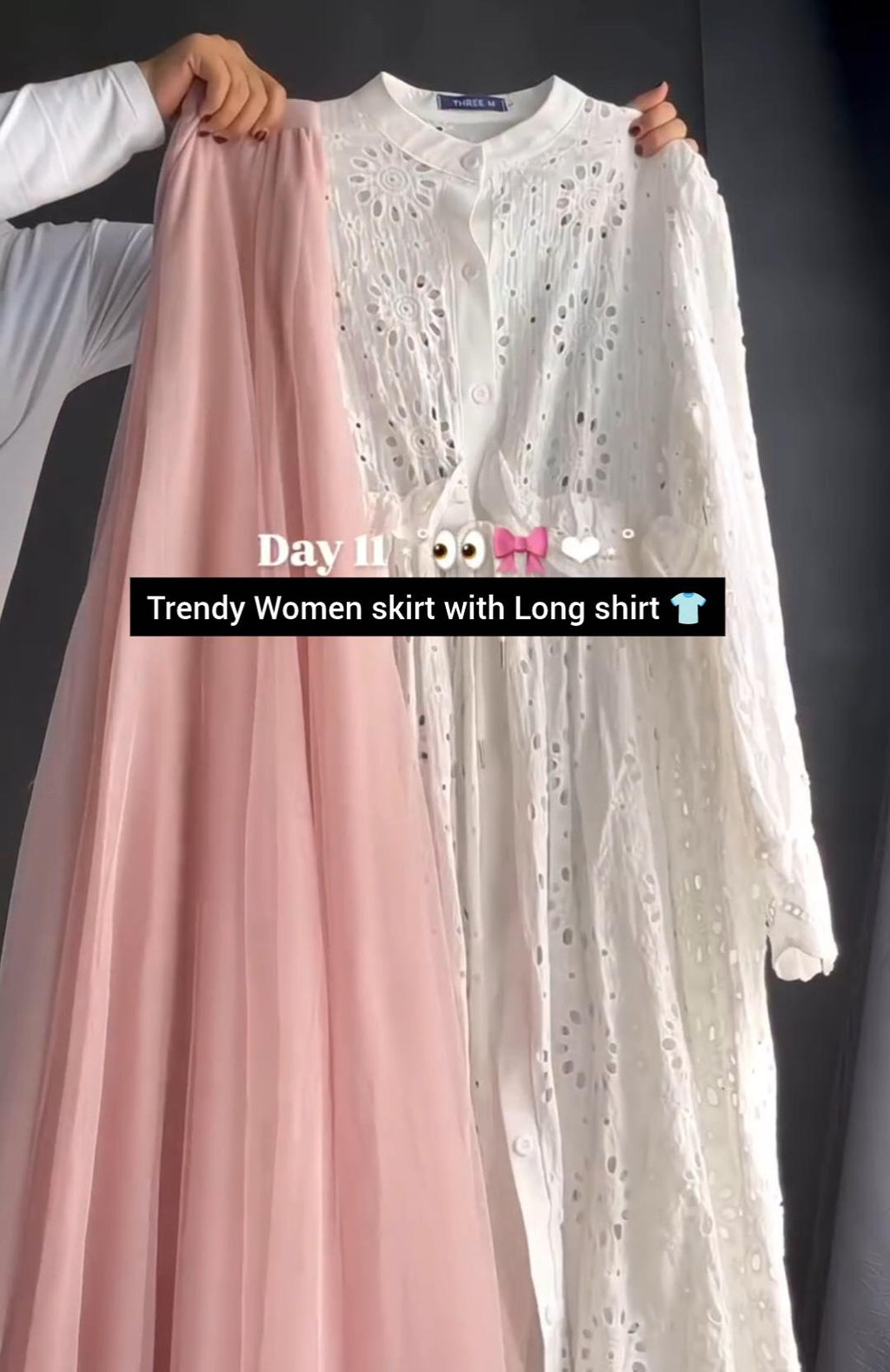 Trendy Women Skirt with Long Shirt