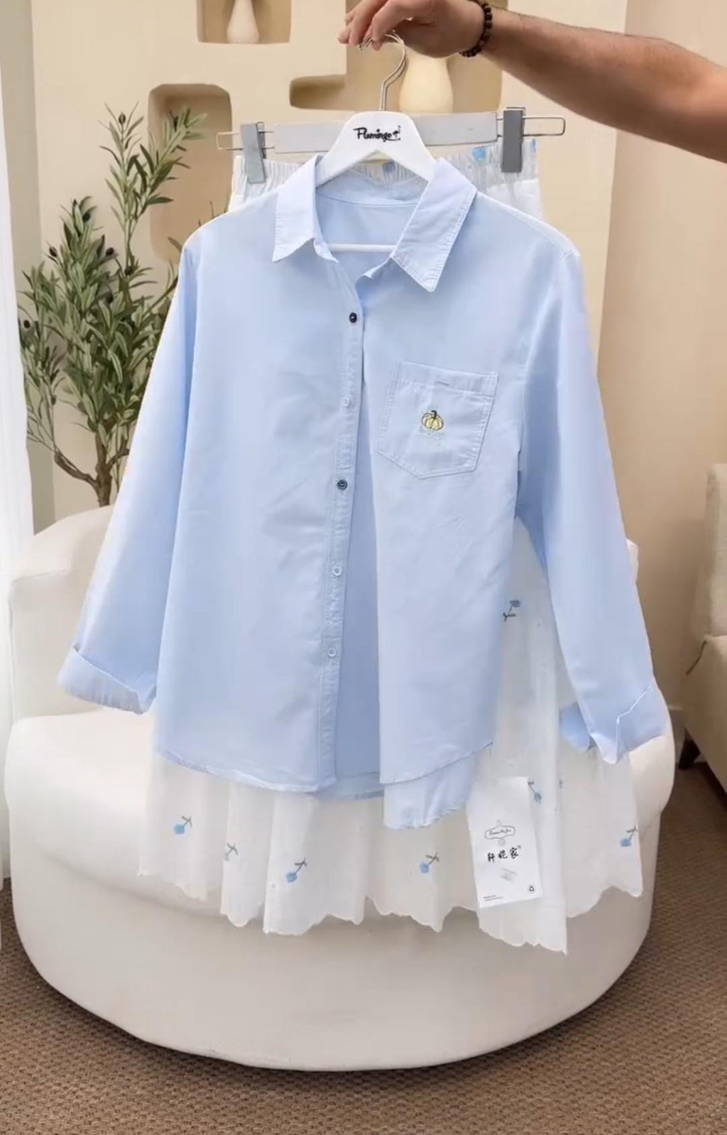 Summer Trendy 2-Piece Shirt & Skirt Set