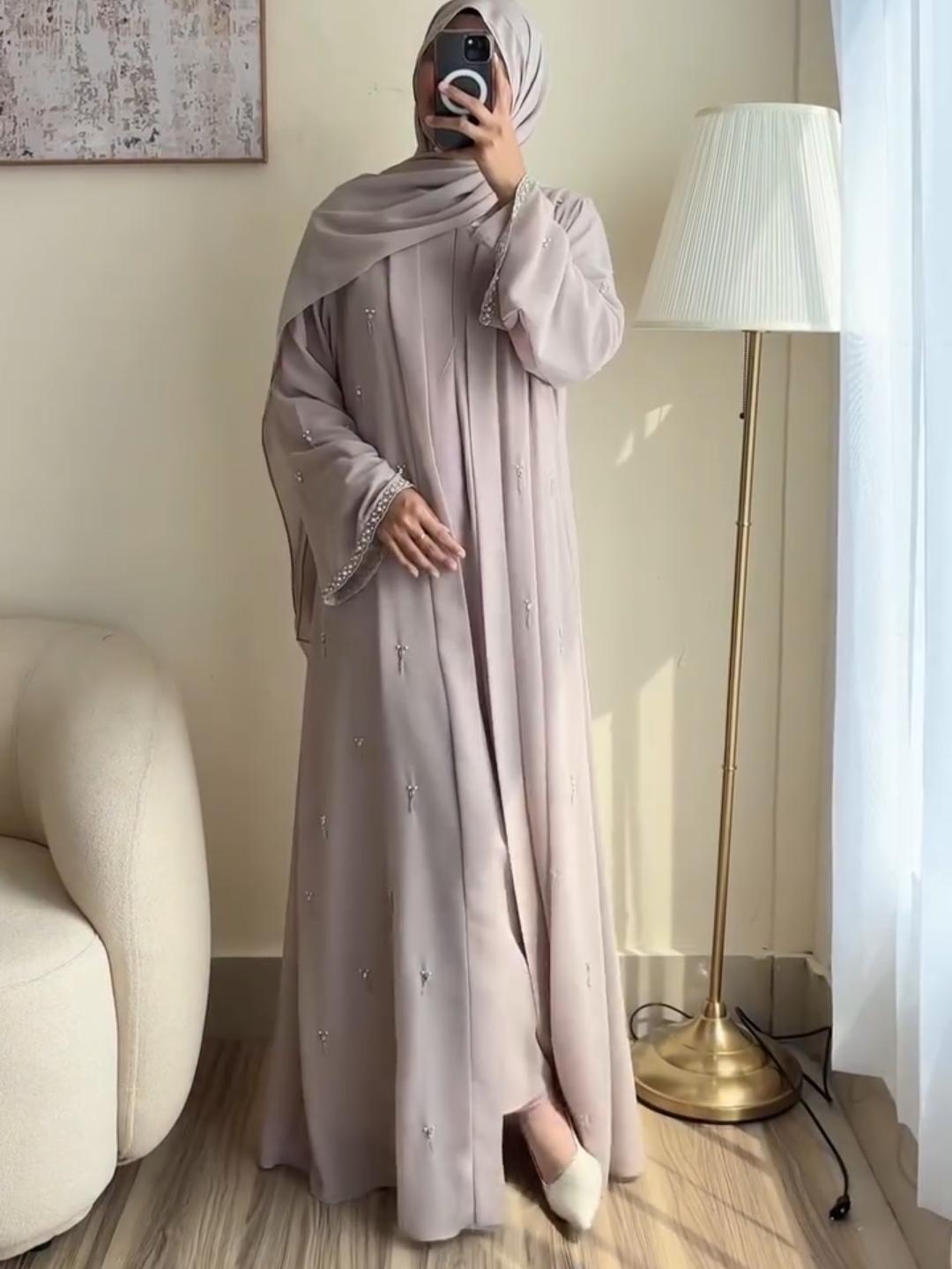 Premium Embellished Abaya with Matching Hijab