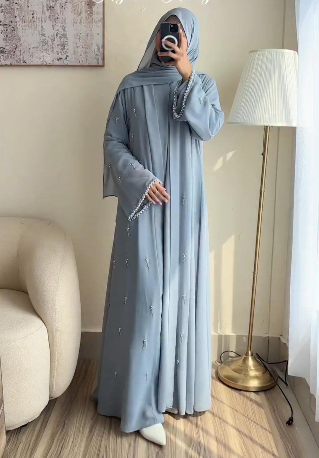 Premium Embellished Abaya with Matching Hijab