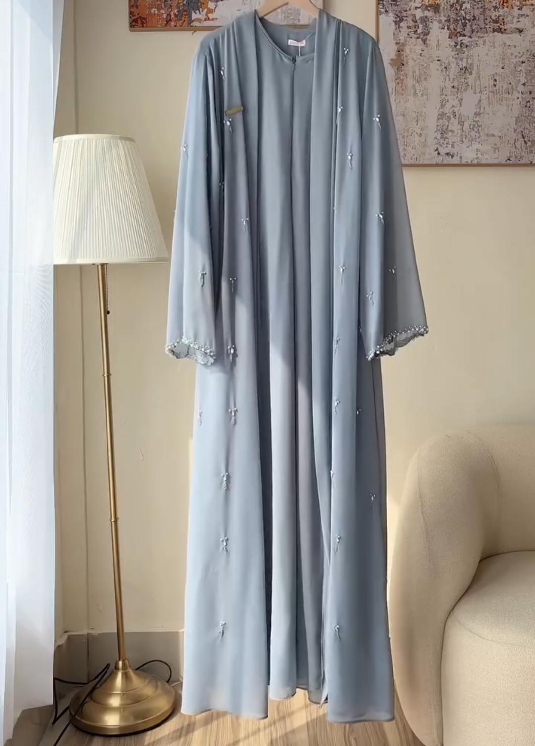 Premium Embellished Abaya with Matching Hijab