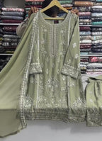Embroidered Garara 3 Piece Suit