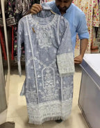 Women Cotton Lawn Embroidery 3-Piece Suit
