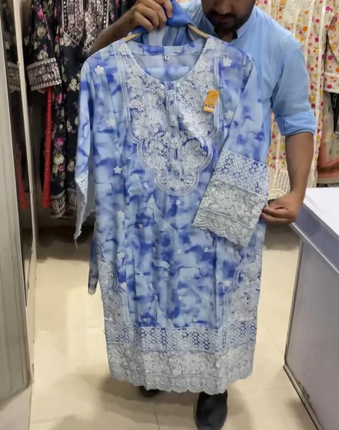 Women Cotton Lawn Embroidery 3-Piece Suit