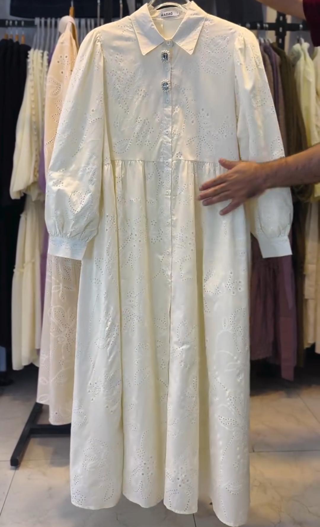 Women Premium Cotton Embroidered Maxi Dress