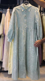 Women Premium Cotton Embroidered Maxi Dress