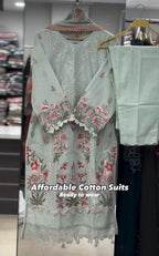 Women Ready-to-Wear Cotton Embroidered 2-Piece Suit