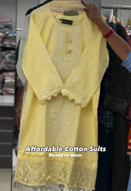 Women Ready-to-Wear Cotton Embroidered 2-Piece Suit