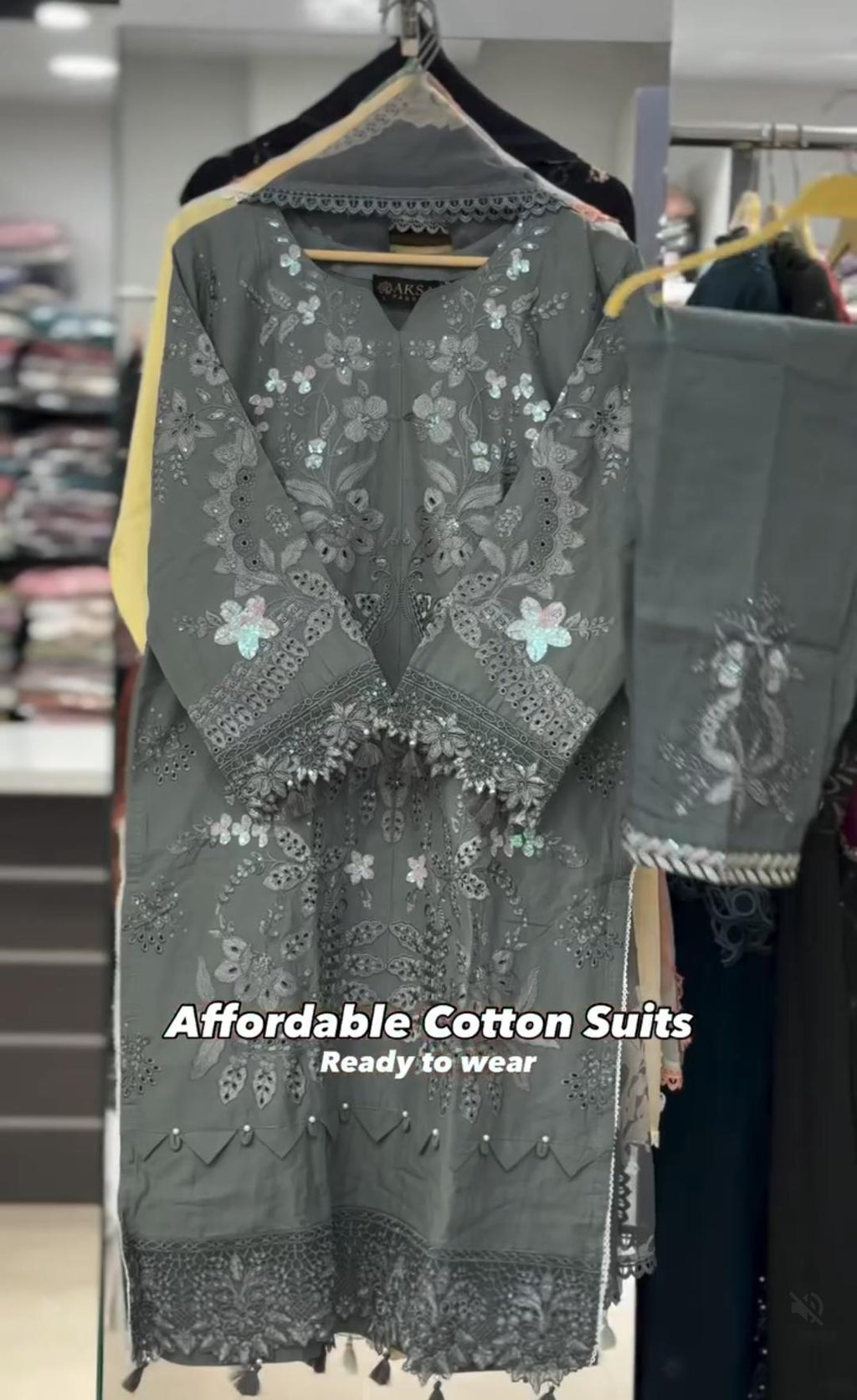 Women Ready-to-Wear Cotton Embroidered 2-Piece Suit