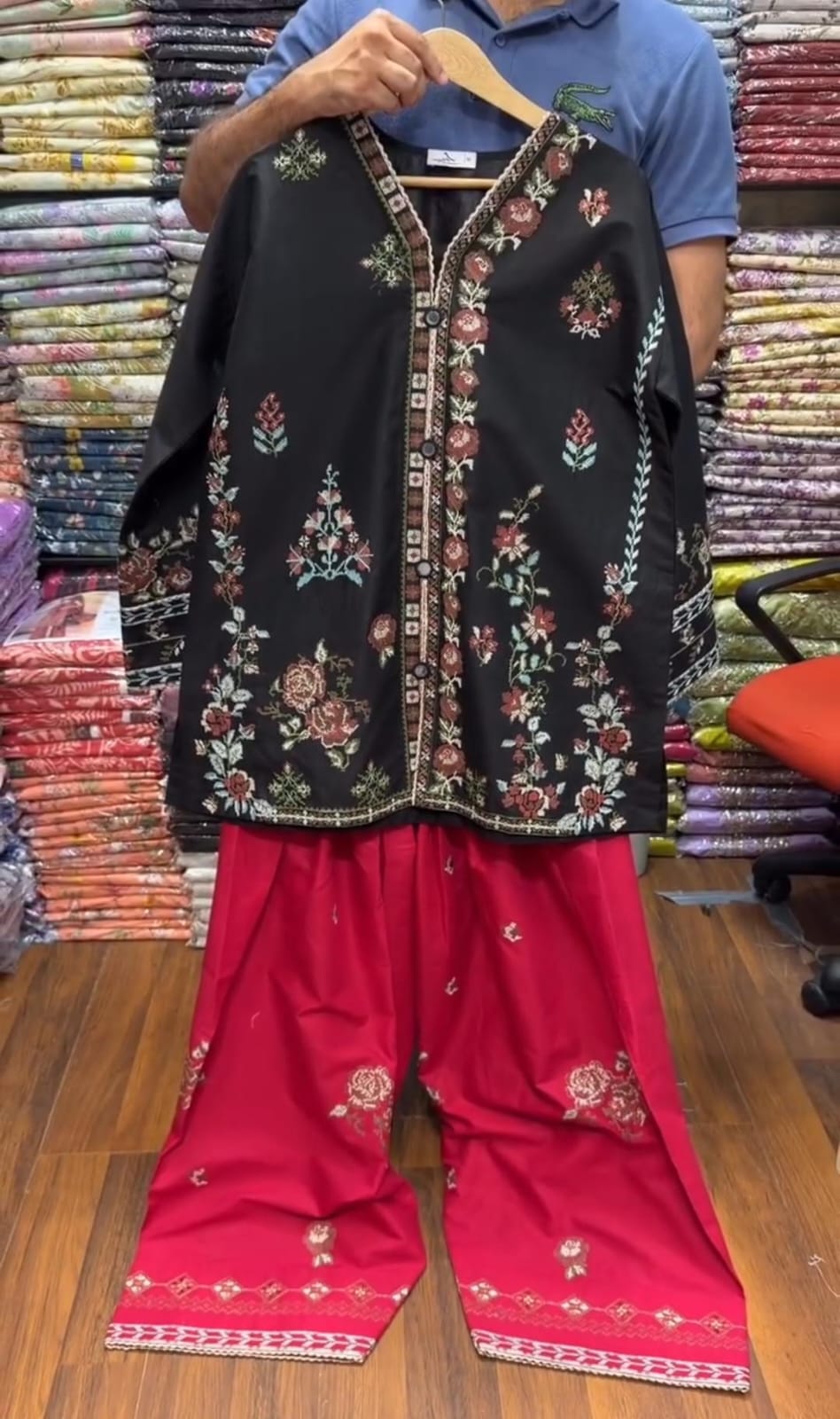 Farshi Shalwar with Embroidered Shirt