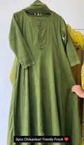 Women Chikankari Trendy Frock 3-Piece Suit