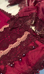 Women Embroidered Cutwork 3-Piece Suit